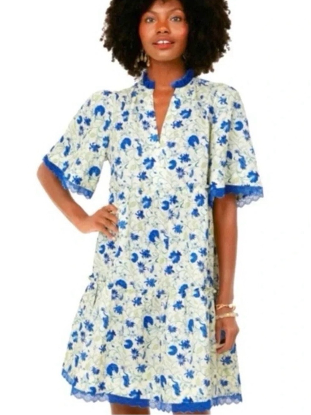 NWT Tuckernuck Callahan Ruffle Floral Shirt Dress XXXL Plus Size 3XL